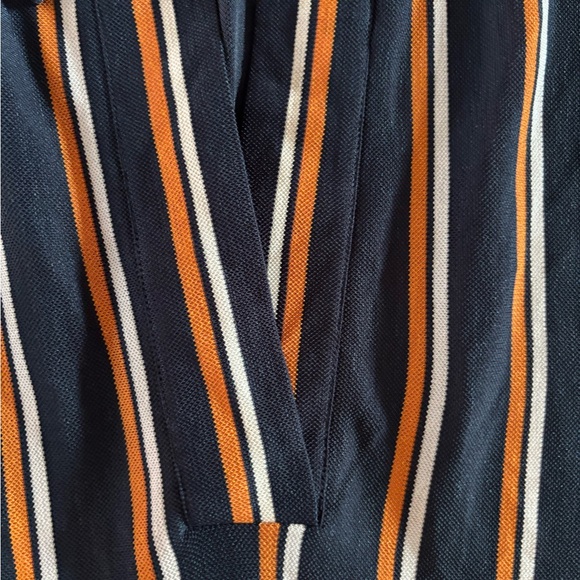 Zara polo vertical stripe long sleeve dress pique M - Picture 3 of 6